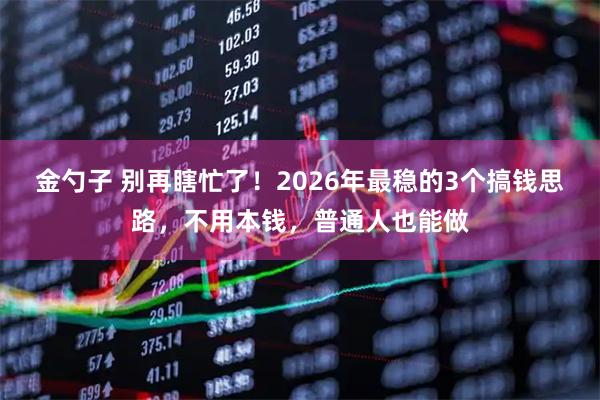 金勺子 别再瞎忙了！2026年最稳的3个搞钱思路，不用本钱，普通人也能做