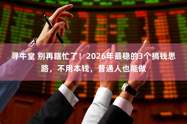 寻牛堂 别再瞎忙了！2026年最稳的3个搞钱思路，不用本钱，普通人也能做