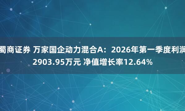 蜀商证券 万家国企动力混合A：2026年第一季度利润2903.95万元 净值增长率12.64%