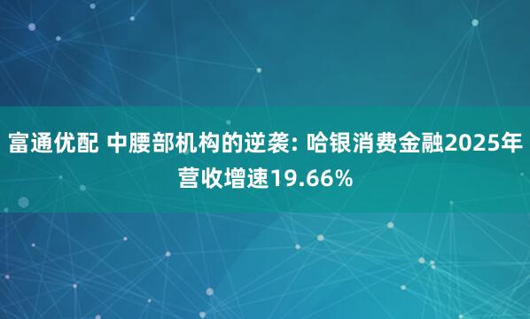 富通优配 中腰部机构的逆袭: 哈银消费金融2025年营收增速19.66%
