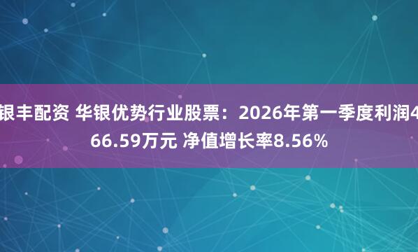 银丰配资 华银优势行业股票：2026年第一季度利润466.59万元 净值增长率8.56%